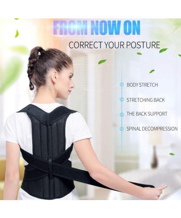 Posture Back Brace for Adults - Adjustable Upper Back Corrector & Support Belt for Pain Relief - Full Back Strap for Scoliosis Hunchback & Clavicle Correction - One Size Fits All - Buy Online on GoSupps.com