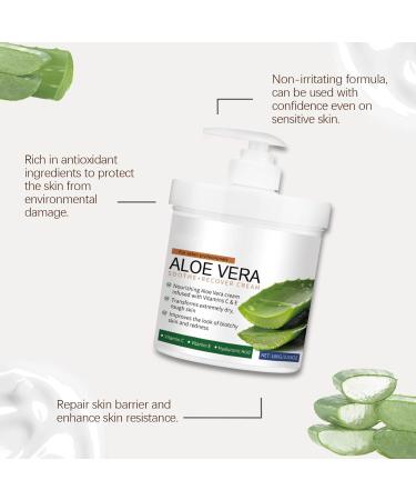 Aloe Vera Skin Care Products Gel Aloe Vera Lotion Sun Burn Recovery Cream After Sun Body Lotion Vitamin C + Hyaluronic Acid Sun Damaged Skin Repair Moisturizing Cream (1) - Buy Online on GoSupps.com