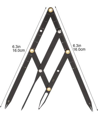 NOLITOY 1pc Second Generation Scale Eyebrow Measuring Eyebrow Positioning Tool Stainless Steel Mold 25x5x0.6cm Black - Buy Online on GoSupps.com