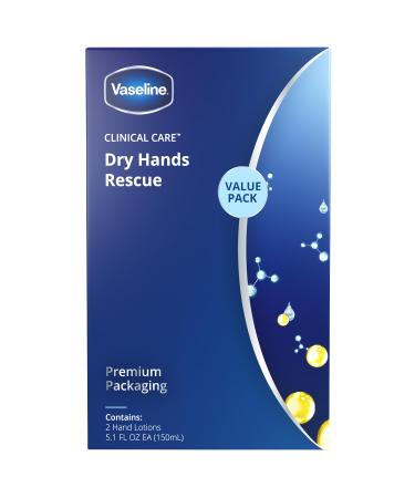 Vaseline Hand Cream Clinical Care - Fragrance-Free Dry Hands Rescue Lotion 5.1 Oz (Pack of 2) - Moisturizing Petroleum Jelly & Glycerin for Extremely Dry Skin - Buy Online on GoSupps.com