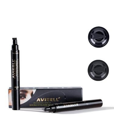 AVIERLL Winged Eyeliner Stamp-2 Pens  Smudge Proof Waterproof Long Lasting quick flick wingliner  Vamp Style Wing Eye Liner Pen Black (Left and Right) 10mm Stamp(Left and Right)