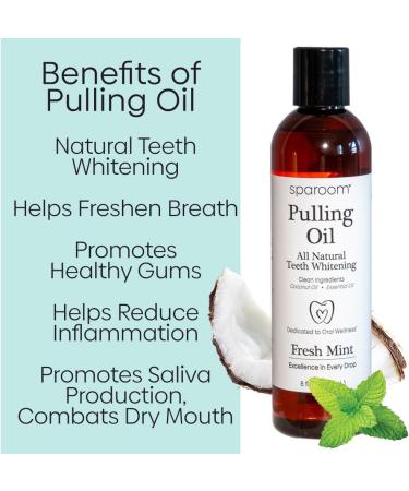 Buy SpaRoom Ayurveda Pulling Oil Mouthwash & Tongue Scraper - Coconut Oil & 7 Essential Oils for Fresh Breath & Gum Health - 8 Fl. Oz - Buy Online on GoSupps.com