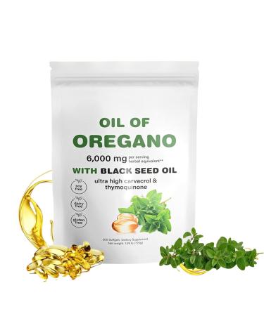Oregano Oil Capsules 300 Oil Of Oregano Softgels 2 In 1 6000mg Oil Of Oregano With Black Seed Oil 200mg Oregano Oil Capsules Organic Non-Gmo Gluten Free (1)
