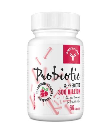 Probiotics for Women - 300 Billion CFU 12 Diverse Strains + Prebiotic - Women's Probiotics for Daily Digestive Vaginal & Urinary Health Immune Support 60 Capsules 60 count (Pack of 1)