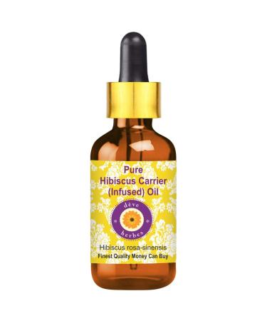 d ve herbes Pure Hibiscus Carrier (Infused) Oil (Hibiscus rosa-sinensis) with Glass Dropper 100ml (3.38 oz) 3.38 Fl Oz (Pack of 1)
