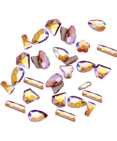 dijiusidy 50 Pieces Glass Crystal Set Eye-catching Personalized Nail Art Rhinestones DIY Handcraft Manicure Accessories for Card Making Pink AB - Buy Online on GoSupps.com