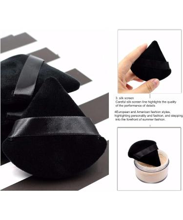Washable Triangle Shape Powder Puff Mini Cosmetics Soft Cotton Face Powder Lightweight Puff Makeup Tools Beauty Puff Sticking Evenly Cosmetic Tools (Triangle Black_3pcs) - Buy Online on GoSupps.com