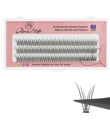 Fishtail Design Individual False Eyelashes Cluster 3 Rows 0.07 C Curl Nature Long Black Soft Eyelashes Extensions Beauty Tools Premade Spikes Lashes Extensions (8mm Fishtail-C-0.07) 1 Count (Pack of 1) Fishtail-C-0.07 8mm