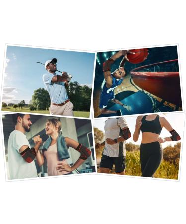Zengear Elbow Compression Sleeve (Black w/Red) - Pair for Men & Women | Joint Pain Relief Support Brace for Tendonitis, Arthritis, Golf, Tennis, Weightlifting - Size M - Buy Online on GoSupps.com
