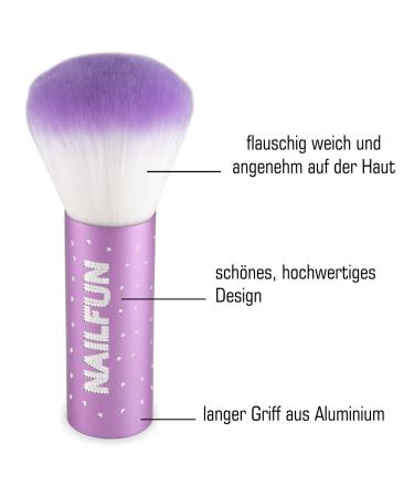 NAILFUN HQ Dust Brush - Soft Fluffy Pink Brush with Long Aluminum Handle for Precision Nail Care - Buy Online on GoSupps.com