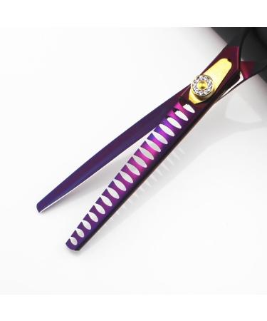 JIESENYU 7.0 in. Pro Pet Grooming Scissors Sharp Edges Cutting +Curved + 2thinning Scissors 4 PCS Set for Dog Grooming (Purple) - Buy Online on GoSupps.com