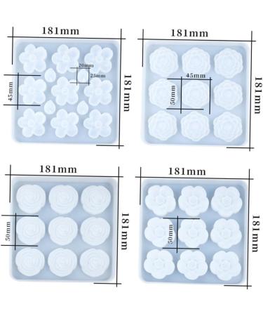 NUOBESTY 9 Resin Epoxy Silicone Molds Silicone Flower Diy Epoxy Mold Diy Mold Epoxy Resin Pendant Plaster - Buy Online on GoSupps.com
