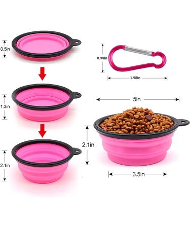 Collapsible Dog Bowl Collapsible Dog Water Bowls for Cats Dogs Portable Pet Feeding Watering Dish Portable Dog Water Food Bowl with Carabiner Pet Feeding Cup Dish for Traveling Walking Parking (Small Pink+Purple) Small Pink+purple - Buy Online on GoSupps.com