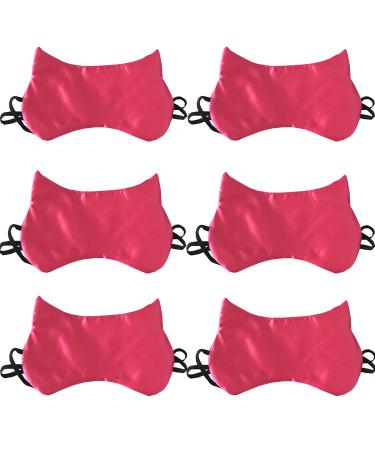 HappyDaily Beautiful and Comfortable Cat Sleep Masks - Set of 6 (Rose Red)