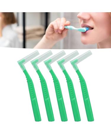 Interdental Brushes for Effective Dental Care | L-Shaped 5-Part Brush for Plaque Removal & Braces | Green - Buy Online on GoSupps.com