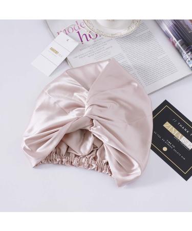 ZIMASILK 22 Momme 100% Mulberry Silk Sleep Cap for Women - Pink Silk Night Bonnet for Hair Care - Buy Online on GoSupps.com