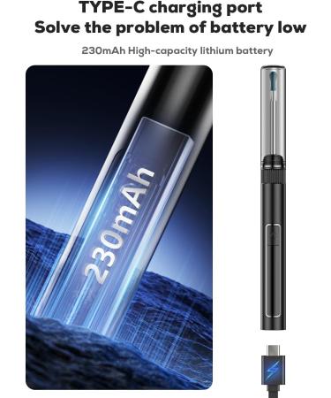 Premium Ear Wax Removal Tool with 1296P HD Camera & LED Lights - iOS & Android Compatible - Black - Buy Online on GoSupps.com