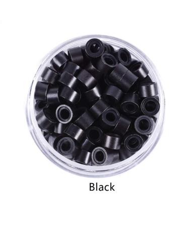 Lavenchi Hair Extension Beads Micro Rings Microlink Beads Silicone Lined | Loop Hair Extensions Black (1000pcs/pack) - Buy Online on GoSupps.com