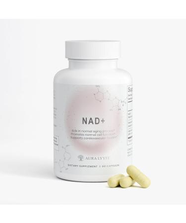 AURA LYYFE NAD+ Supplement with Resveratrol & Quercetin Cellular Energy & Metabolic Support Formula Promotes Cellular Repair Vitality & Cognitive Function Vegan Gluten-Free Non-GMO Made in USA - Buy Online on GoSupps.com