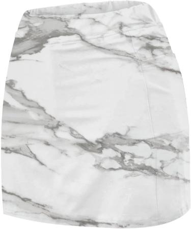 iOoppek Women's Solid Color Mid Waist Yoga Skirt with Pockets - Carnival Silver XL | International Shipping Available - Buy Online on GoSupps.com