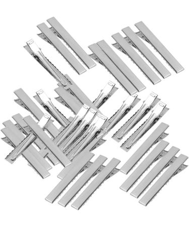 MonkeyJack 50 Pieces Flat Metal Single Prong Alligator Hair Clips Duckbills Barrette Bows DIY - 40mm - Buy Online on GoSupps.com