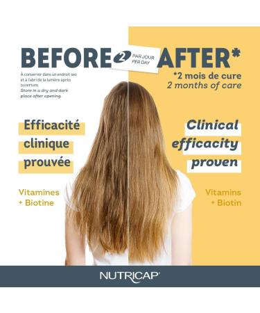 NUTRISANTE Nutricap Expert Hair & Nail Growth - Food Supplement for Fast Hair Growth - Exclusive Capiline Complex - Promotes Hair Growth & Development - Biotin Walnut Oil Vitamin B3-120 softgels - Buy Online on GoSupps.com