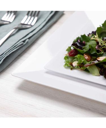60 Pack Disposable Square Plastic Plates - Heavy Duty Combo Set by Aya's Cutlery Kingdom - Buy Online on GoSupps.com