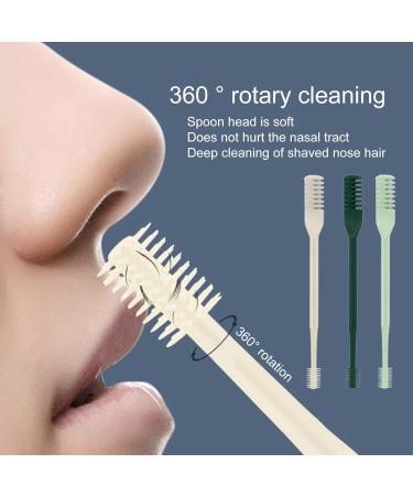 tinysiry Nose hair cutter for men washable facial cleanser double head nose hair clipper with cleaning brush nose trimmer for women beige - Buy Online on GoSupps.com