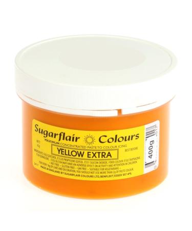 Sugarflair Yellow Extra Maximum Concentrated Food Colouring Paste for Use with Sugarpaste Flowerpaste Buttercream Royal Icing Cake Batter and more - 400g 400 g (Pack of 1) Yellow