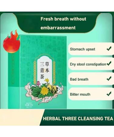 Herbal Three Cleansing Tea Herbal Three Green Tea Liver Support Tea Chinese Everyday Herbal Nourishing Liver Tea Dampness Removing Tea (2BOX) - Buy Online on GoSupps.com