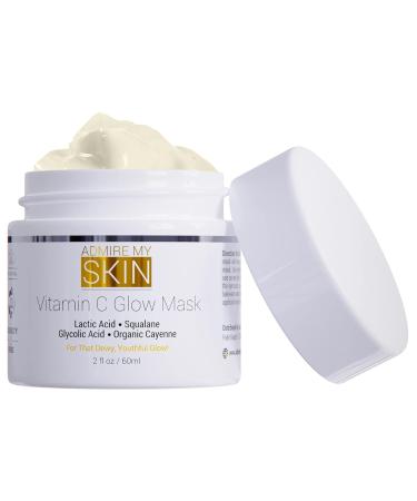 Vitamin C Face Mask | Brightening & Hydrating with Glycolic Acid Lactic Acid & Squalane Oil | Glow & Even Skin Tone | 2oz - Buy Online on GoSupps.com