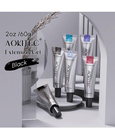 Aokitec 60ml Black Nail Extension Gel - UV Polish & Acrylic Assembly Gel for Salon & DIY Nail Art - Buy Online on GoSupps.com