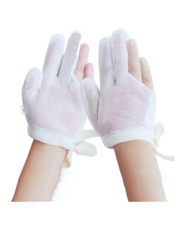 Thumb Sucking Stop Breathable Thumb Sucking Guard Infant Finger Sucking Gloves Thumb and Fingers Kit to Stop Thumb Sucking (Color : White2 Size : Large) Large White2