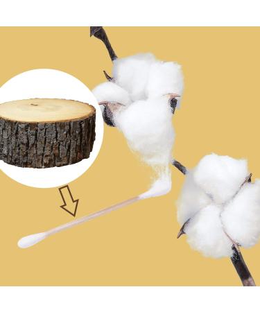 Organic Bamboo Cotton Swabs 200-Pack - Biodegradable Double Round Tipped Q-Tips for Ears & Makeup - Natural & Eco-Friendly - Buy Online on GoSupps.com