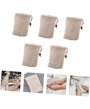 minkissy 5pi ces Pochette Savon Exfoliant Pour Bain Outil De Nettoyage Du Visage Filet Bulles Pochette Savon Pratique - Buy Online on GoSupps.com