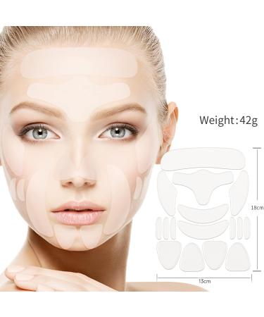 Silicone Chest Anti Wrinkle Pads - 17pcs Face Lifting & Smoothing Patches for Forehead, Eyes, Mouth & Cheeks - Buy Online on GoSupps.com