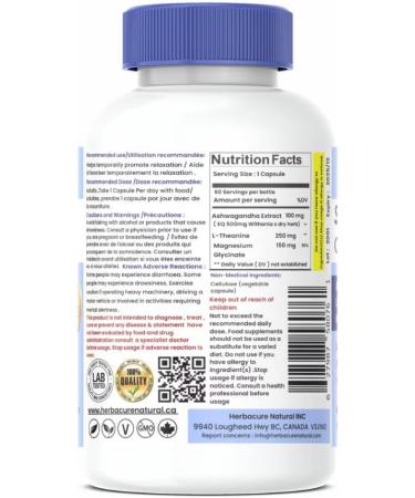 STRESS GUARD CALM MAX 3 IN 1 ASHWAGANDHA L-THEANINE MAGNESIUM GLYCINATE stress relief supplements NATURAL Made in CANADA NEW! - Buy Online on GoSupps.com