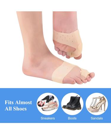 Shining Queen Bunion Corrector Toe Separator for Hallux Valgus & Big Toe Joint Pain Relief - 1 Pair Soft Gel Day/Night Support, Beige - Men & Women - Buy Online on GoSupps.com