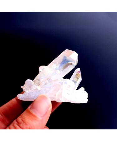 Crystal Rough Angel Aura Electroplated Vug Crystal Cluster Crystals Natural White Crystals Cluster Specimen Decor (Size : 90-110g) - Buy Online on GoSupps.com