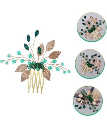 MAGICLULU Rhinestone Tuck Comb Bridal Hair Comb Leaf Hair Accessories Rhinestone Hair Accessories Leaf Hair Comb Hanfu Hair Accessories Chinese Hair Accessories Bridal Hair Accessories - Buy Online on GoSupps.com