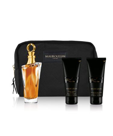 Mauboussin - Elixir Pour Elle Prestige Set: Eau de Parfum Perfumed Body Wash Perfumed Body Milk & Black Toiletry Bag