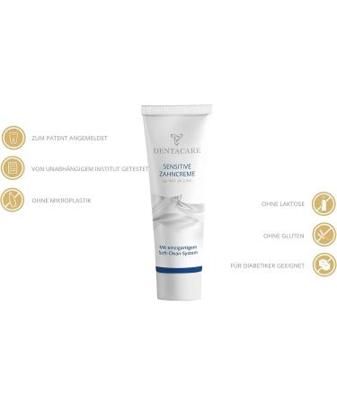  Dentacare (9 x 75 ml) Dentacare Sensitive Dental Cream by PROF DR. Jung with the innovative Soft Clean system gently and thoroughly removes stains and coatings. - Buy Online on GoSupps.com
