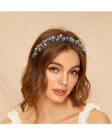 IYOU Sparkly Crystal Headband Black Shiny Rhinestone Hair Bands Flower Party Prom Hair Accessories for Women and Girls - Buy Online on GoSupps.com