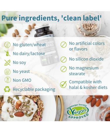 Pure & Essential Vegan Women's Multivitamin with Iron & Methylated Folate | Non-GMO Sustained Release | 60 Tablets (30 Servings) - Buy Online on GoSupps.com