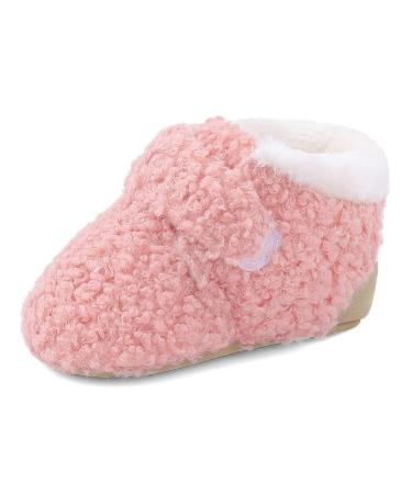 Cheerful Mario Baby Boys Girls Winter Shoes Home Slippers First Walking Shoes Pram Shoes Pure Pink 18-24 Months