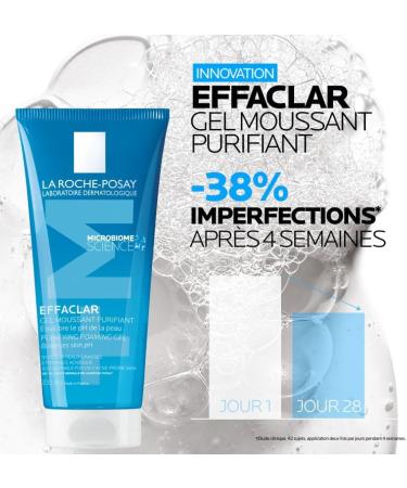 La Roche-Posay Effaclar Gel Moussant Purifiant Nettoie en Douceur & Matifie Formule Sans Savon pH Physiologique Pour Peaux Grasses Tendance Acn ique 200 ml - Buy Online on GoSupps.com