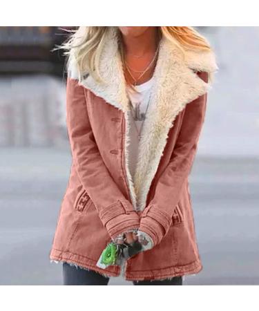 Hanxiulin Plush Fleece Jacket for Women | Cuddly Reversible Hoodie | Autumn Synthetic Fur Coat in Pink | XL - Buy Online on GoSupps.com