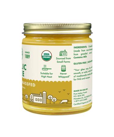 Pure Indian Foods Organic Garlic Ghee - 7.8 oz (220 g) | Premium Quality Flavor Booster - Buy Online on GoSupps.com