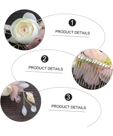 Housoutil Bridal Hair Comb Rhinestone Hair Side Comb Wedding Hair Accessories Flower Headpiece for Women Flower Hair Comb Hair Clips Bride Conch Wedding Flowers Pink Silk Cloth - Buy Online on GoSupps.com