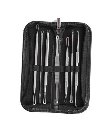 SOESFOUFU 7pcs Comedone Extractor Blackhead Removal Tool Extractor Tools Blackhead Extractor Silver